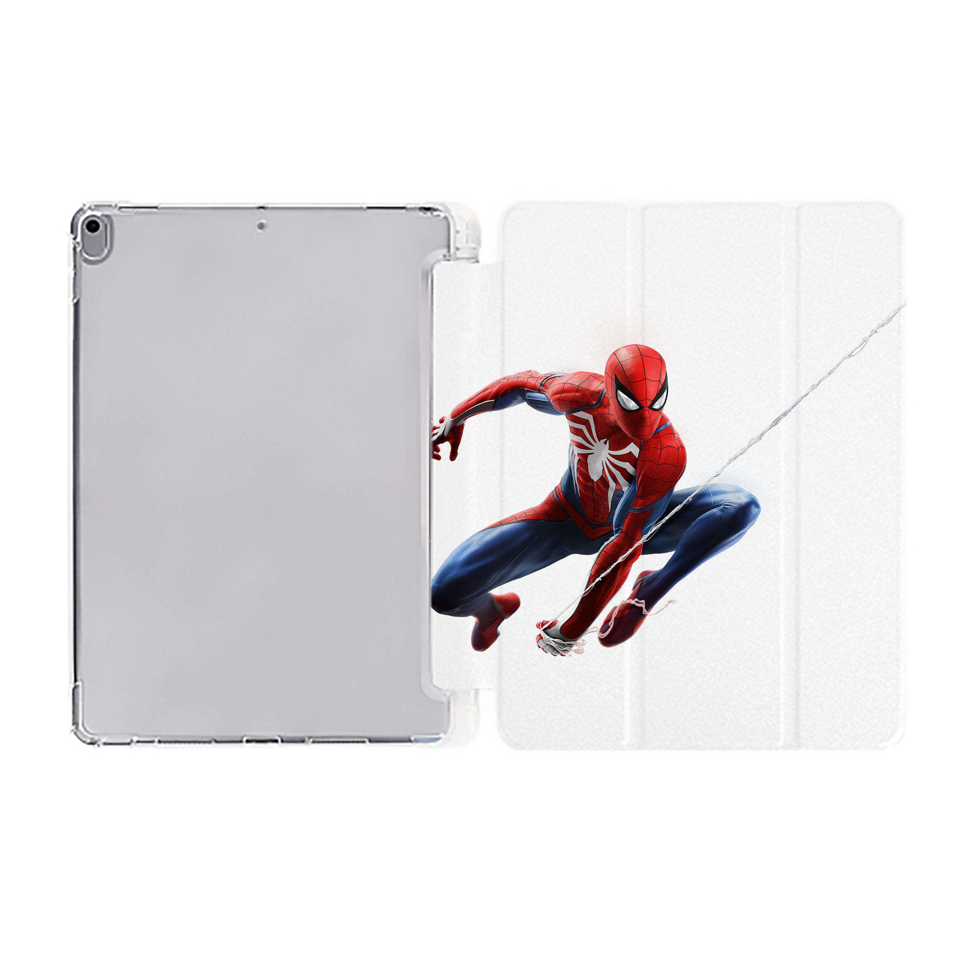 （画像用） Spider Man スパイダーマン IPad ケース ペン収納付き 三つ折りスタンド PUレザー×シリコン 対応機種9.5/10.5/10.9インチ